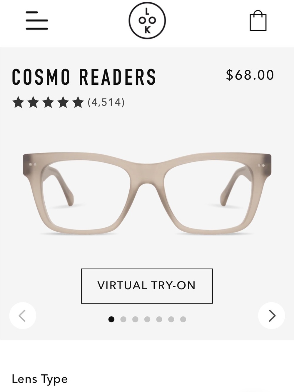 LOOK Cosmo Progressive Readers in Beige / Cream +3.00